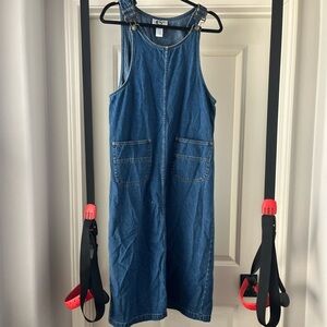 Denim overall dress